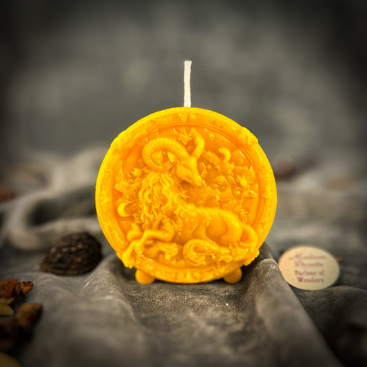 Beeswax Capricorn Goat Zodiac Spell Candle