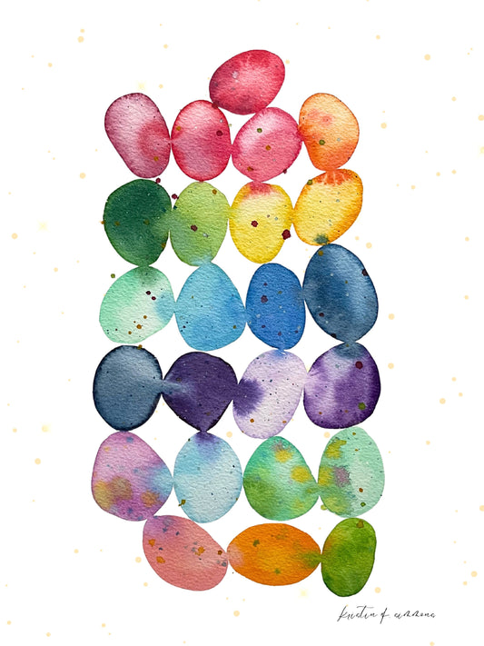 Rainbow Beach Stones I Fine Art Print