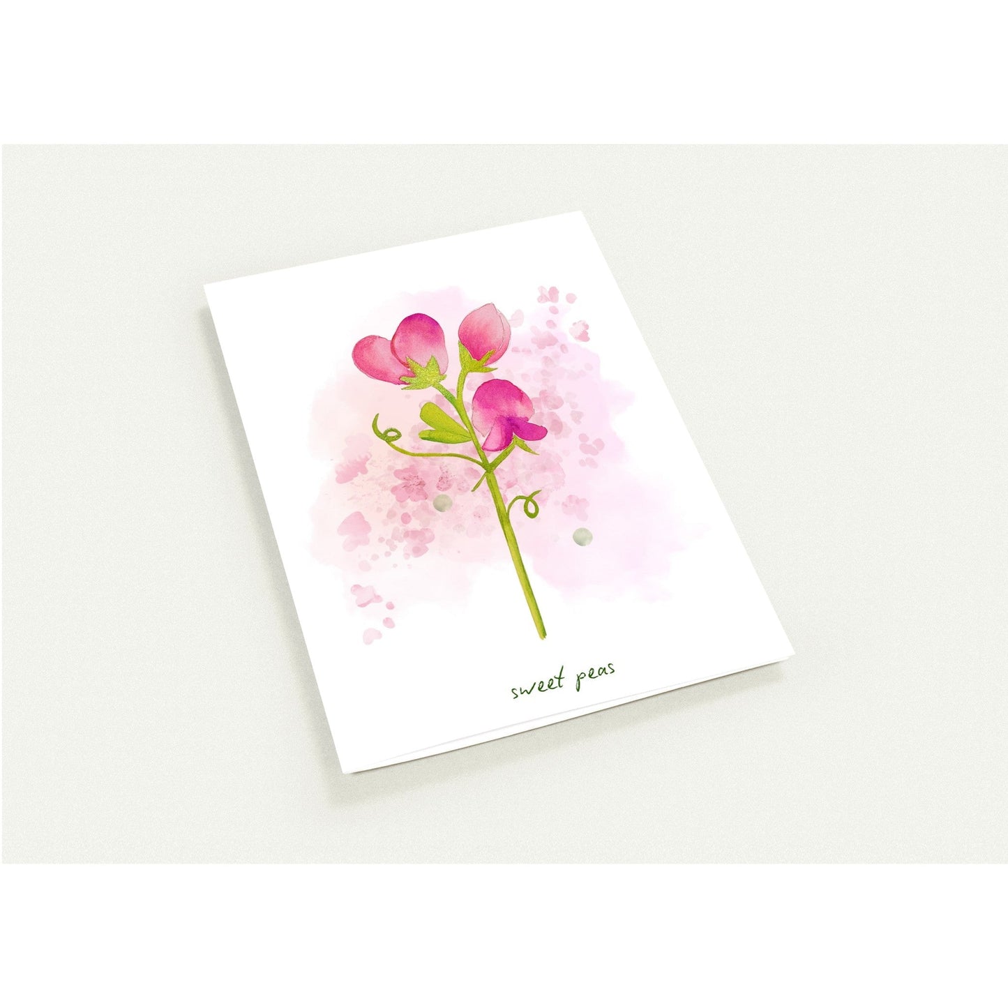 Luxury Notecards ~ Sweet Peas - Pack of 4