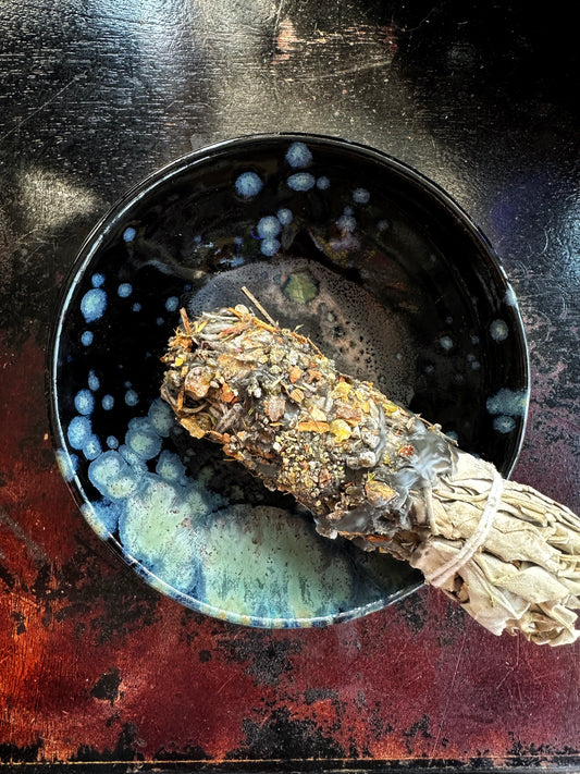 Abalone Luster Glazed Ceramic Bowls and Scrying Vessels