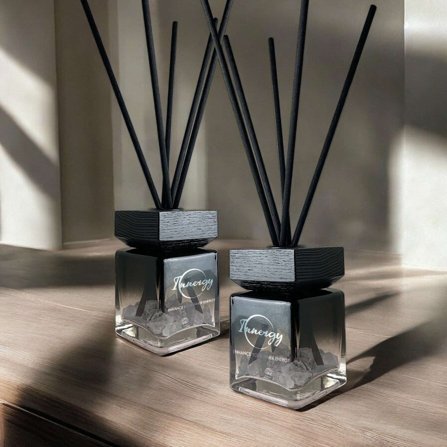 Gemini Zodiac Crystal-Enhanced Reed Oil Diffuser, Midnight Tides Scent, 100ml