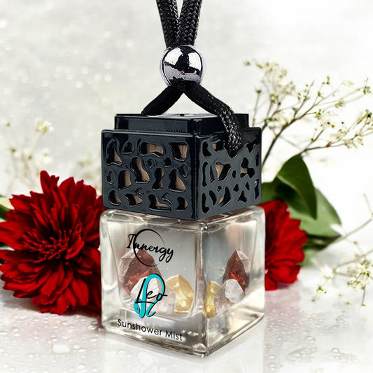 Leo Zodiac Crystal-Enhanced Oil Diffuser, Car Air Freshener in Sunshower Mist Scent, 8ml