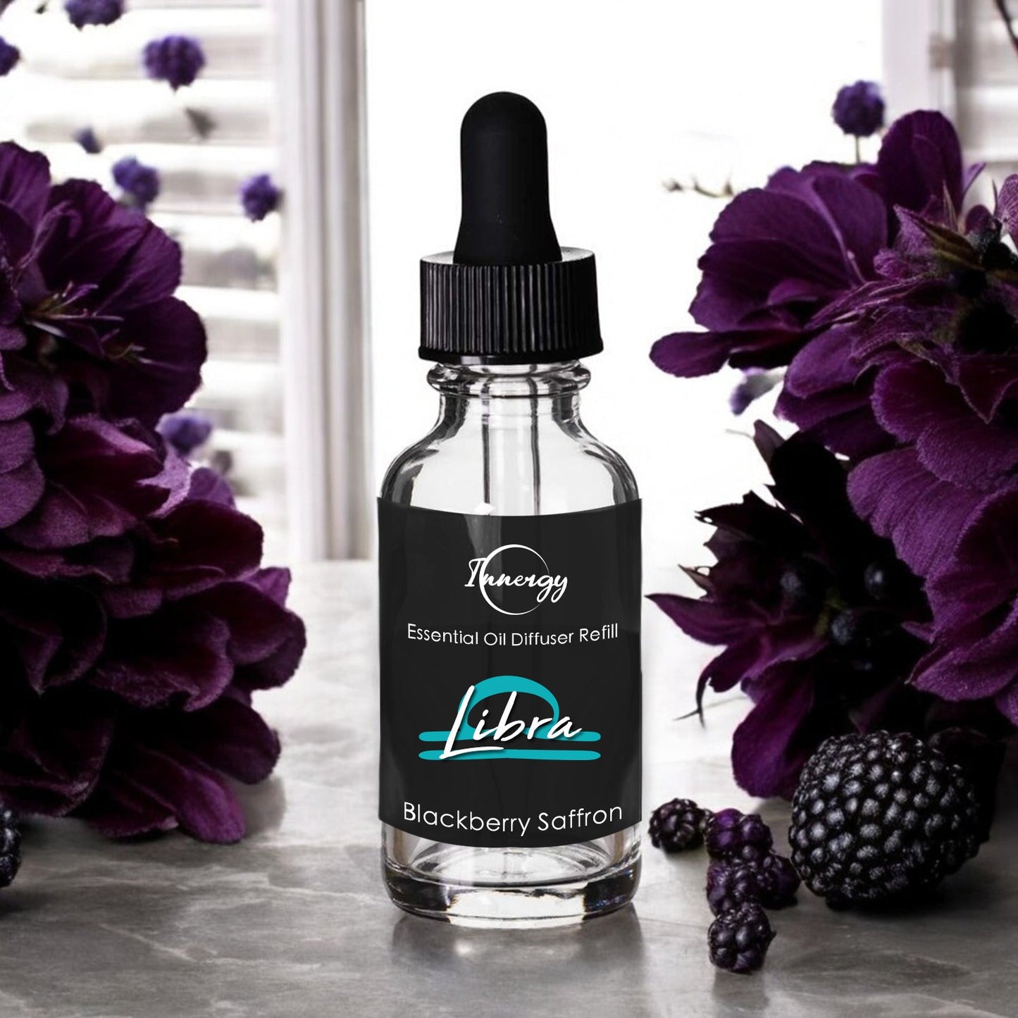 Libra Zodiac Crystal-Enhanced Oil Diffuser, Car Air Freshener, 8ml