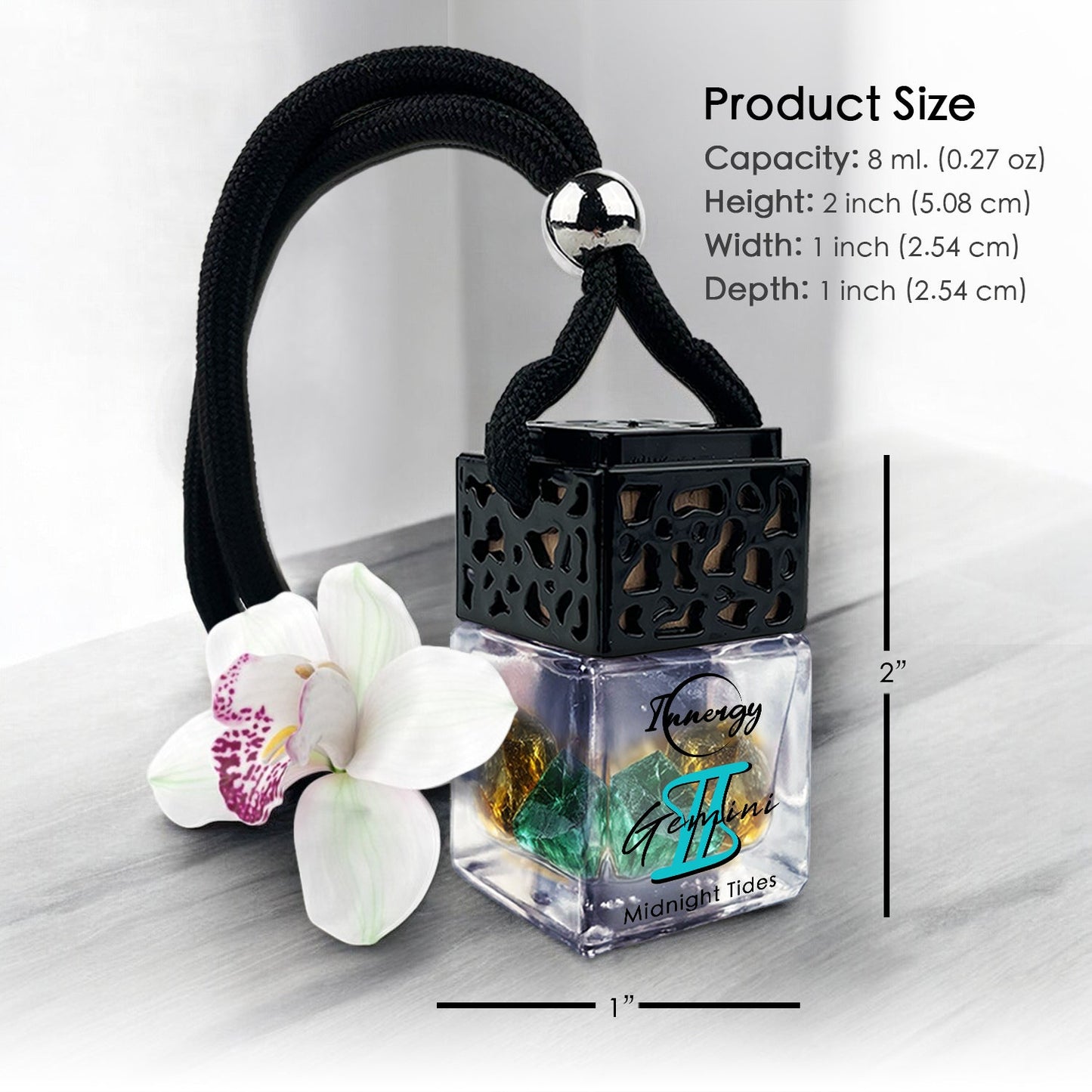 Gemini Zodiac Crystal-Enhanced Oil Diffuser, Car Air Freshener, 8ml