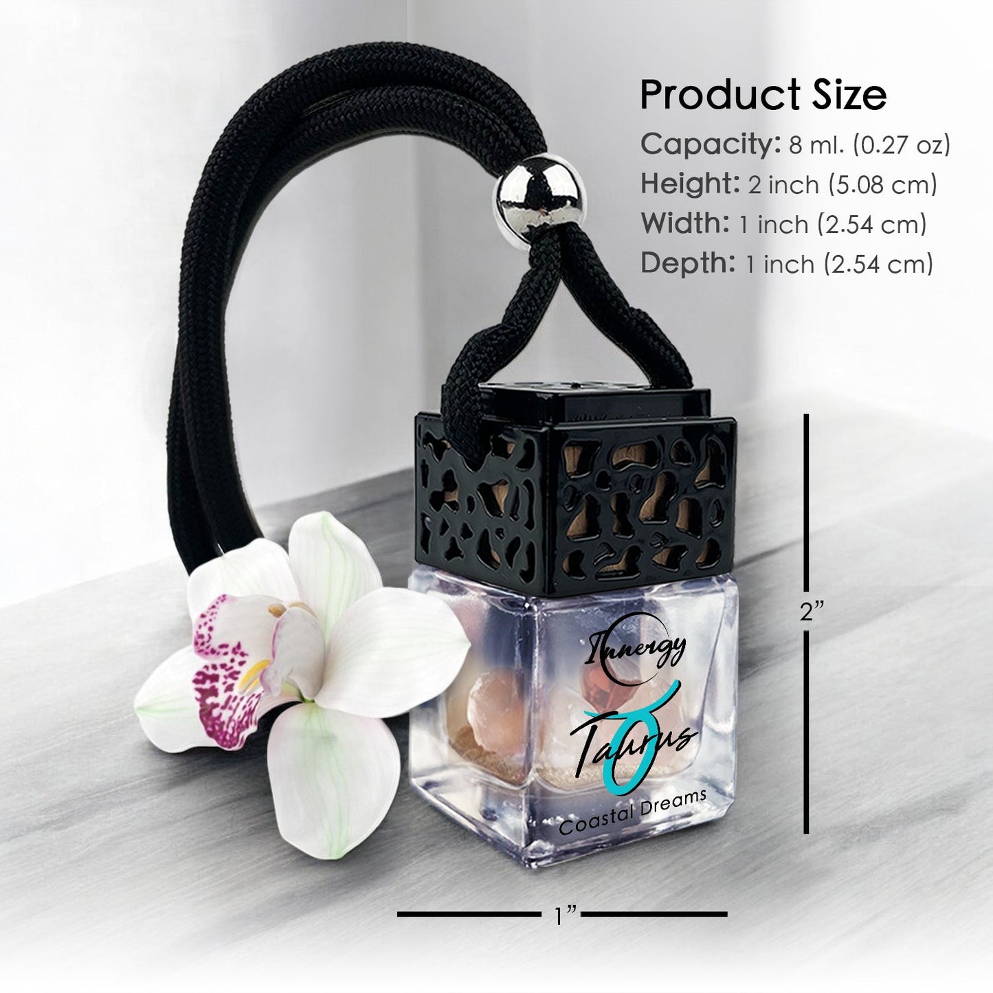 Taurus Zodiac Crystal-Enhanced Oil Diffuser, Car Air Freshener, 8ml