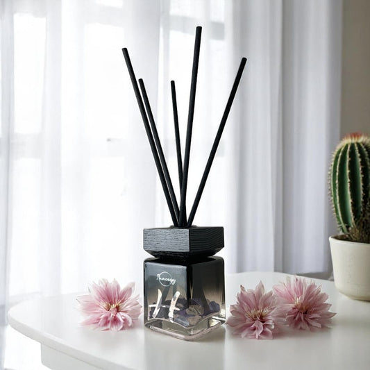 Pisces Zodiac Crystal-Enhanced Reed Oil Diffuser, Cactus Flower & Jade Scent, 100ml