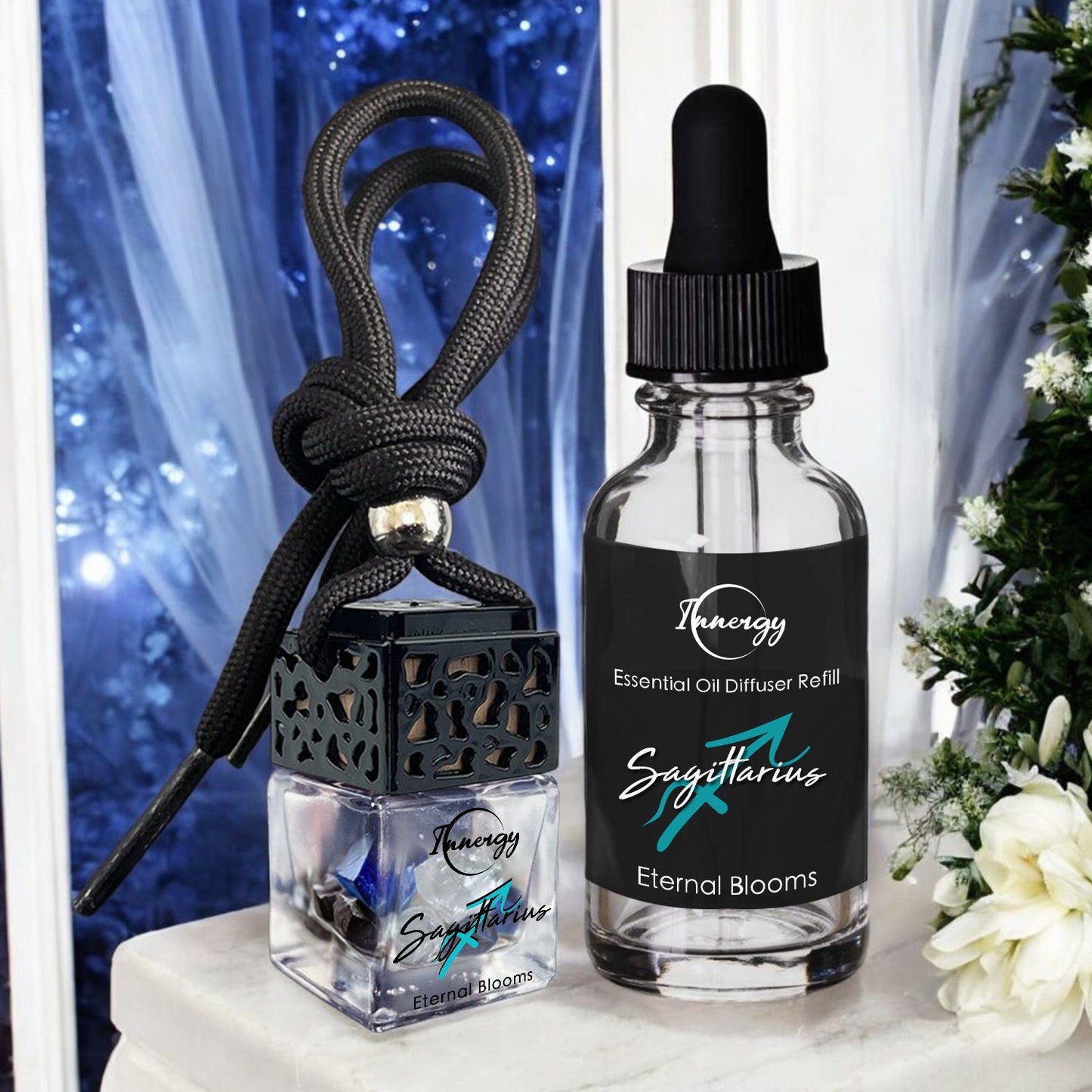 Sagittarius Zodiac Crystal-Enhanced Oil Diffuser, Car Air Freshener, 8ml