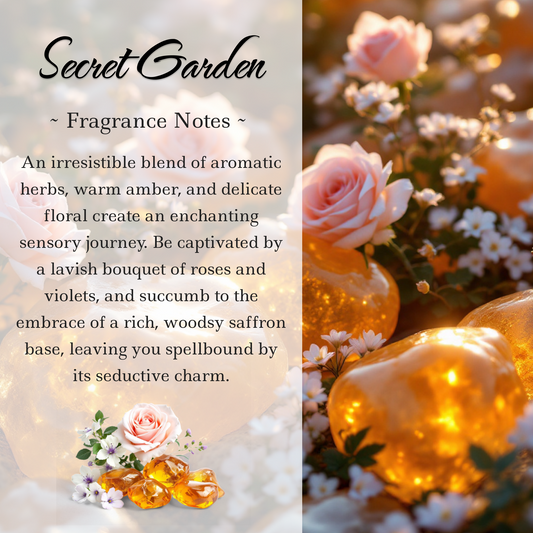 Heart Chakra Crystal-Enhanced Reed Oil Diffuser, Secret Garden Scent, 100ml