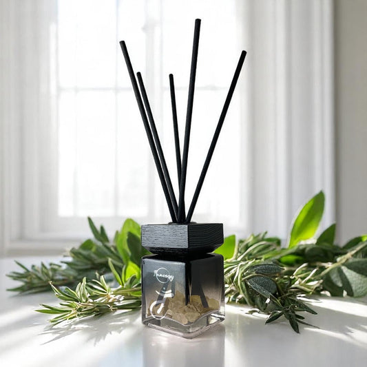 Solar Plexus Chakra Crystal-Enhanced Reed Oil Diffuser, Herbal Tranquility, 100ml