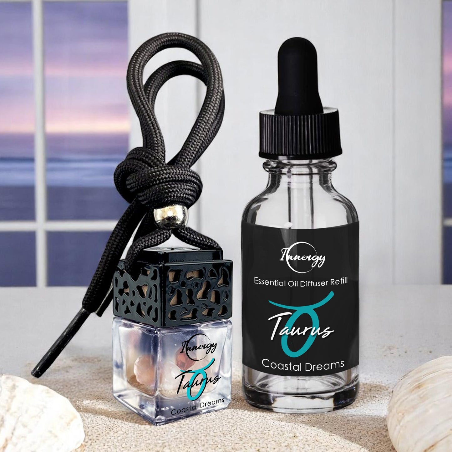 Taurus Zodiac Crystal-Enhanced Oil Diffuser, Car Air Freshener, 8ml